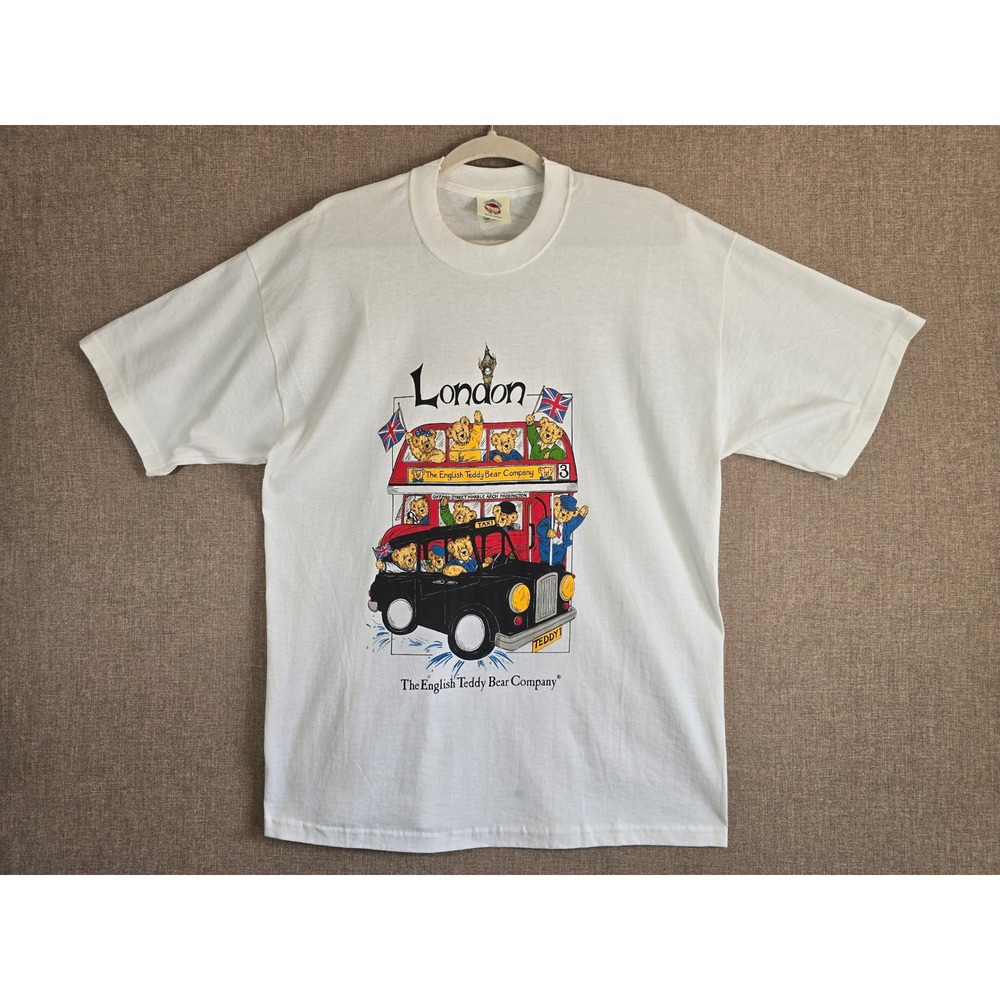 Vintage 90s The English Teddy Bear Company London Shirt Men's XL Big Graphic Tee